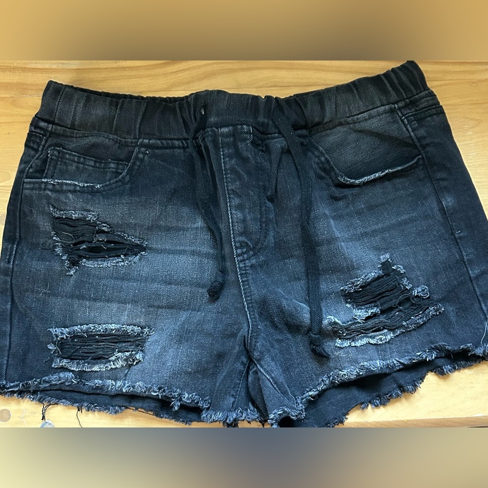 YMI Black Distressed Jean Shorts Relaxed Fit